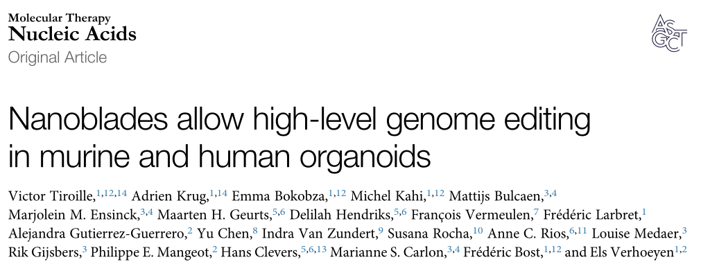 Molecular Therapy Nucleic Acids：纳米芯片可以对小鼠和人类器官进行高水平的基因组编辑