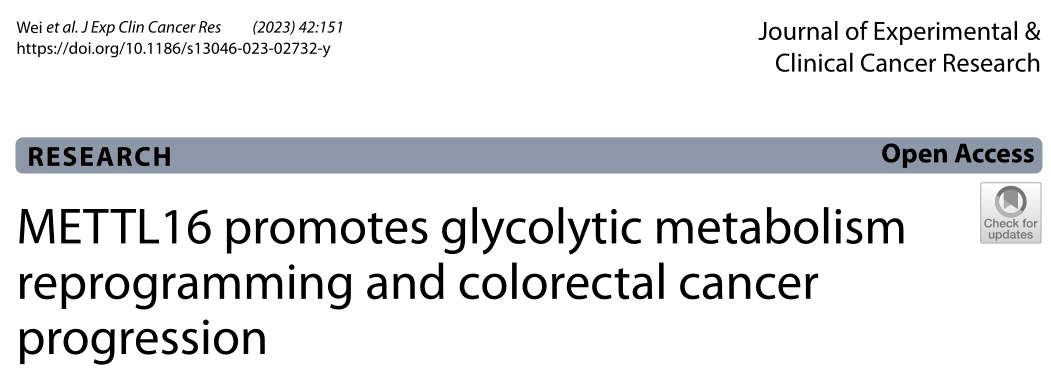 科学家最新揭示了METTL16/SOGA1/PDK4轴可能是治疗结直肠癌的有效靶点
