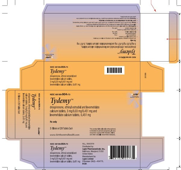 Lupin Pharmaceuticals, Inc. Issues Voluntary Nationwide Recall of 2 Lots of TydemyTM (Drospirenone, Ethinyl Estradiol and Levomefolate Calcium Tablets 3mg/0.03mg/0.451mg and Levomefolate Calcium Tablets 0.451mg) due to out of specification (OOS) results at the 12-month stability time point