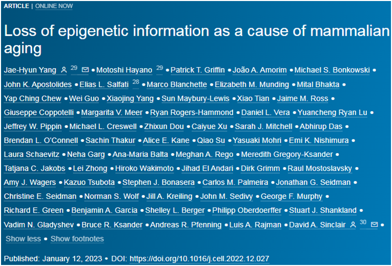 Cell：重大进展！恢复丢失的表观遗传信息可让衰老的哺乳动物返老还童