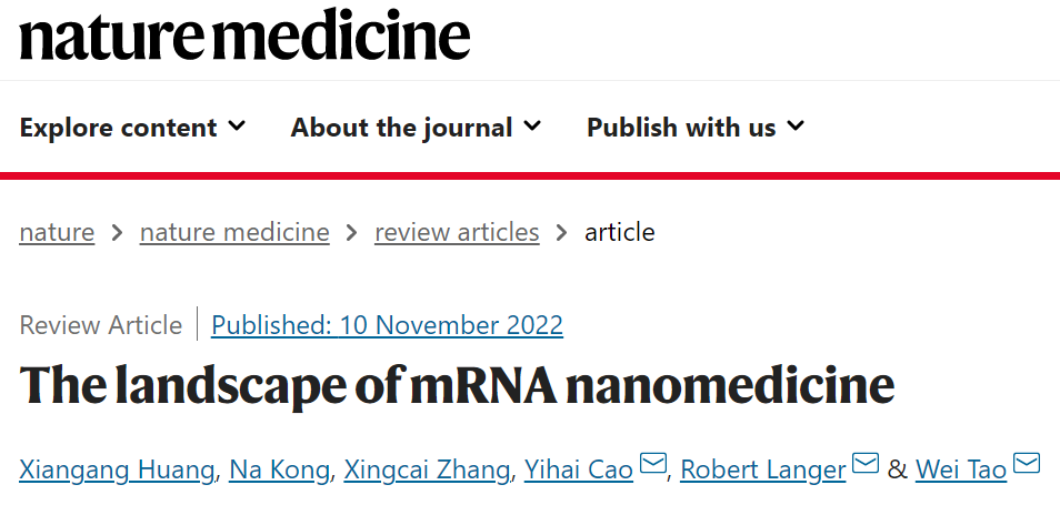 mRNA纳米药物全景解读：最新进展、挑战，临床转化及未来方向