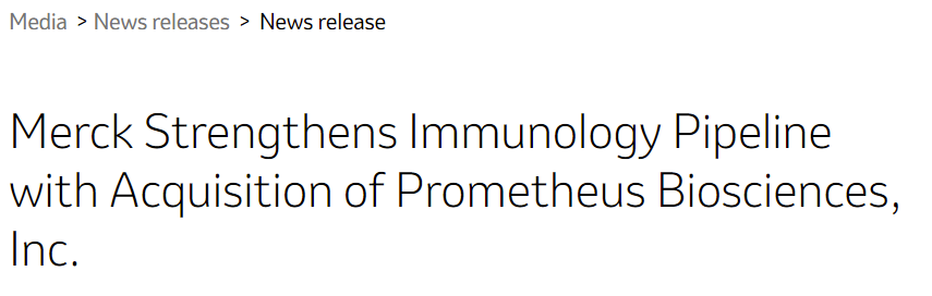 默沙东：TL1A抗体启动溃疡性结肠炎三期临床，108亿美元收购Prometheus获得
