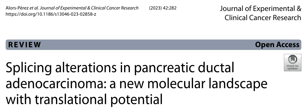 胰腺导管腺癌剪接改变:具有翻译潜力的新分子景观