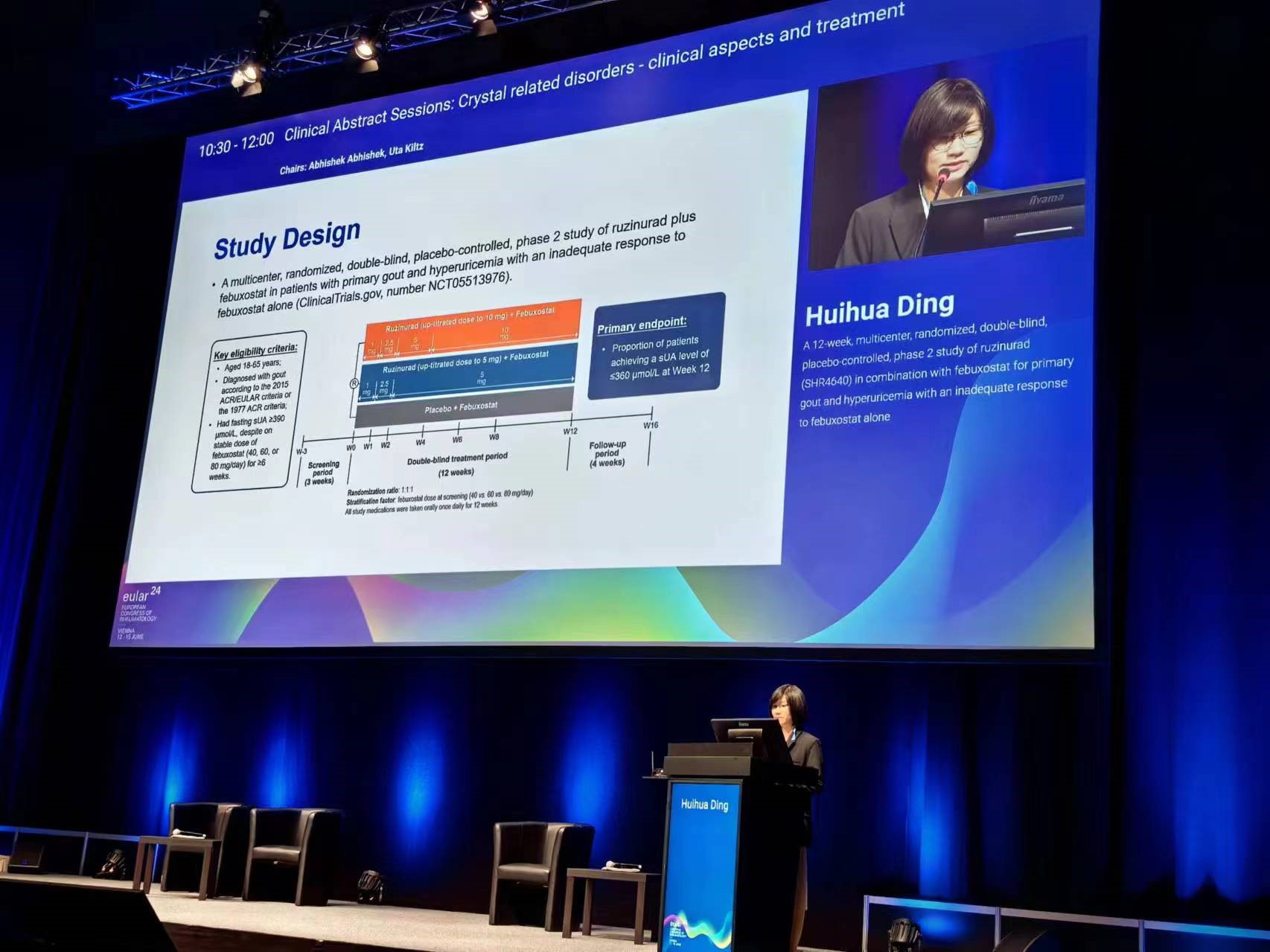 2024 EULAR口头报告︱恒瑞创新药SHR4640治疗痛风伴高尿酸血症研究数据披露
