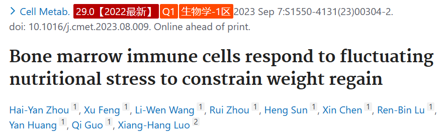 中南大学湘雅医院的研究者们揭示了骨髓免疫细胞与肥胖的关系