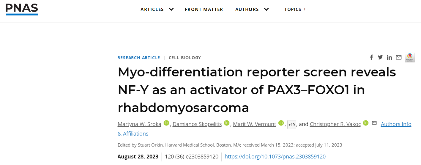 PNAS：科学家在横纹肌肉瘤中发现将癌细胞转化为肌肉组织的关键